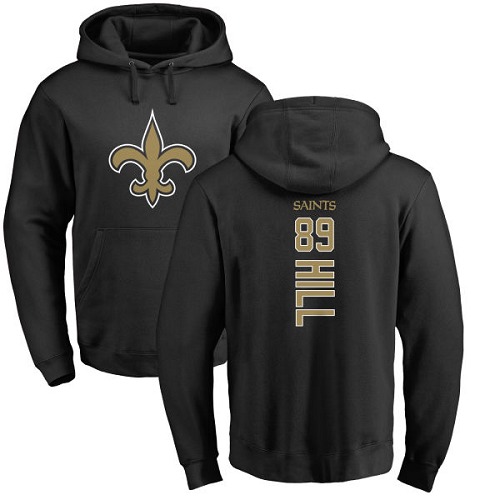 Men New Orleans Saints Black Josh Hill Backer NFL Football #89 Pullover Hoodie Sweatshirts